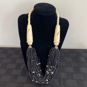 Sale! Black and ivory colored beaded necklace. Last listed at $75!